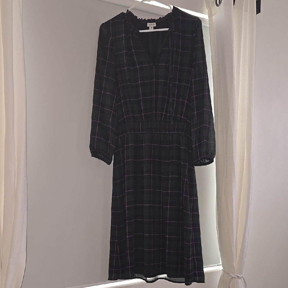 Elegant Black Plaid Dress